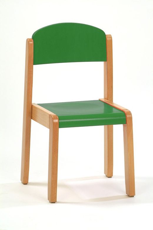 Silla infantil de madera sin brazos en 4 alturas y 4 colores