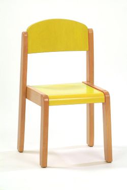 Silla infantil de madera sin brazos en 4 alturas y 4 colores