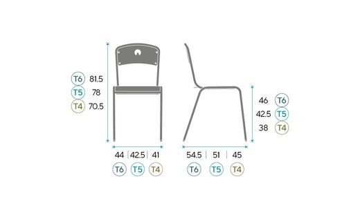 Chaise Vintage. Trois tailles et trois couleurs