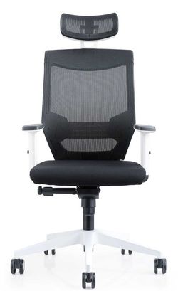 Chaise de travail blanche rd908w avec appuie-tête