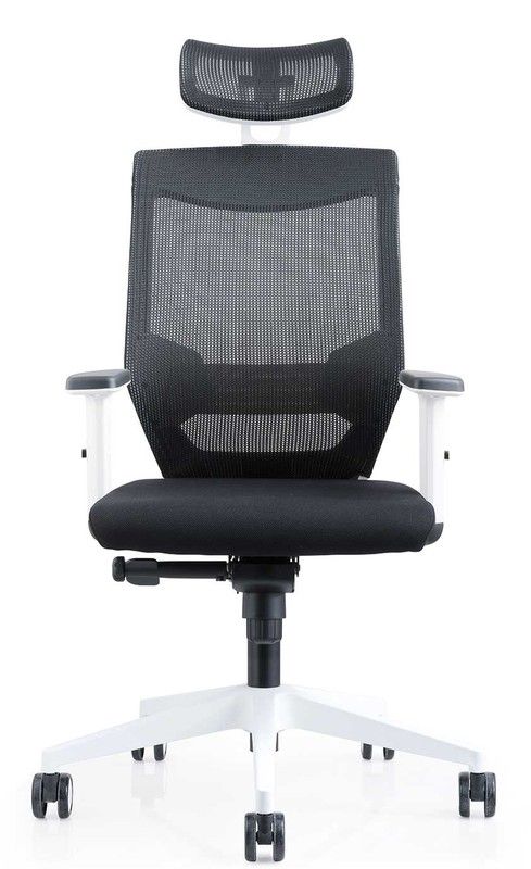 Chaise de travail blanche rd908w avec appuie-tête