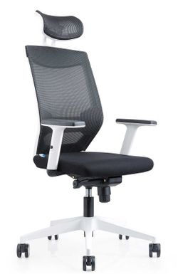 Chaise de travail blanche rd908w avec appuie-tête