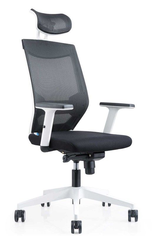 Chaise de travail blanche rd908w avec appuie-tête