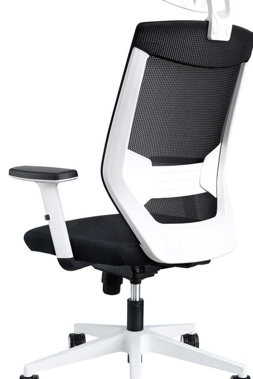 Chaise de travail blanche rd908w avec appuie-tête
