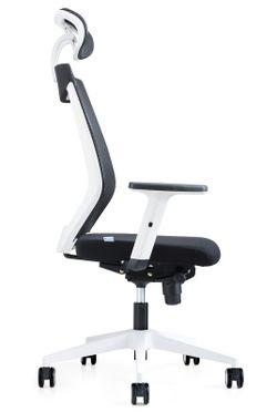 Chaise de travail blanche rd908w avec appuie-tête