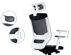 Chaise de travail blanche rd908w avec appuie-tête