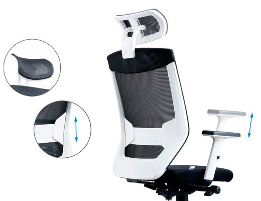 Chaise de travail blanche rd908w avec appuie-tête