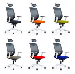 Chaise de travail blanche rd908w avec appuie-tête