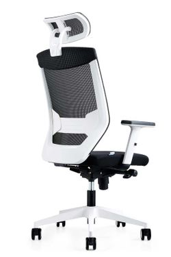 Chaise de travail blanche rd908w avec appuie-tête