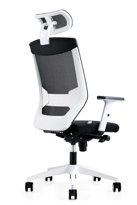 Chaise de travail blanche rd908w avec appuie-tête