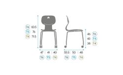 Chaise SOFT R. Avec des roues. Trois tailles et quatre couleurs