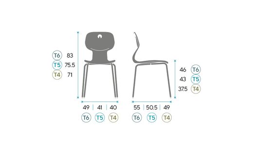 Chaise SOFT. Trois tailles et quatre couleurs