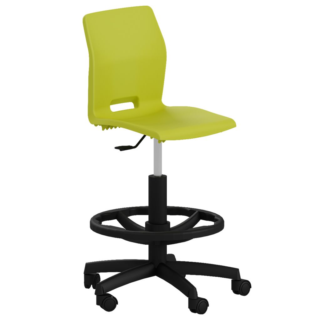 Silla taburete SLIM G. Con ruedas. Cuatro colores