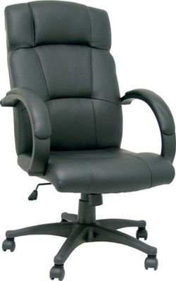 Cadeira executiva de couro sintético preto