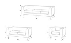 Fauteuil pour salle d'attente avec 3 places