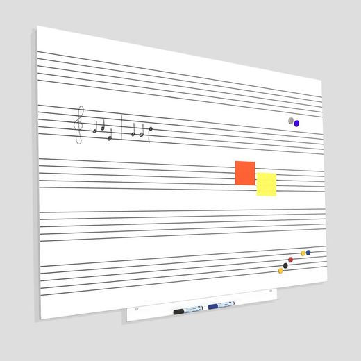 Pizarra blanca Skinmusic con pentagrama en horizontal
