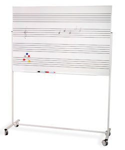 Pizarra blanca Skinmusic con pentagrama en horizontal