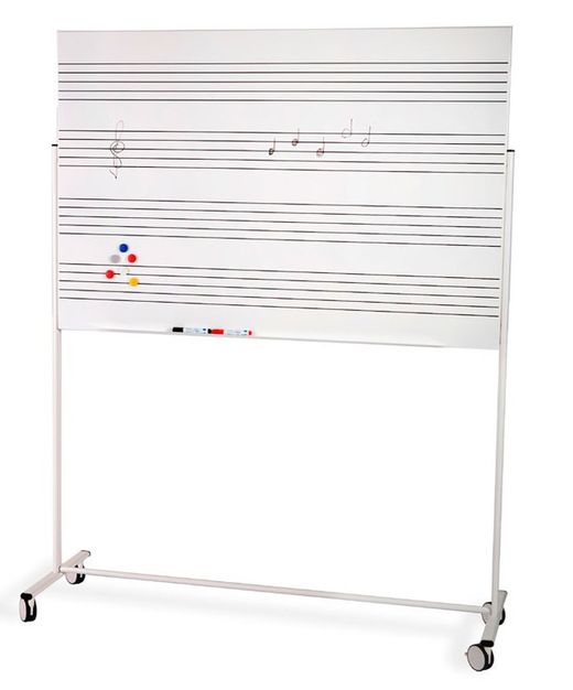Pizarra blanca Skinmusic con pentagrama en horizontal