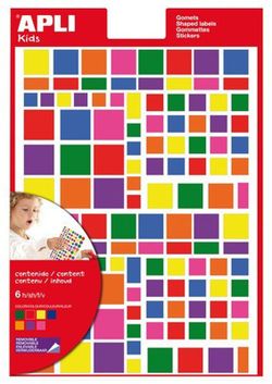 Envelope com 6 folhas de adesivos removíveis