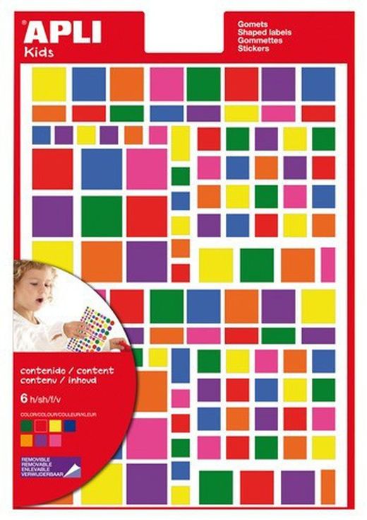 Enveloppe avec 6 feuilles d'autocollants amovibles