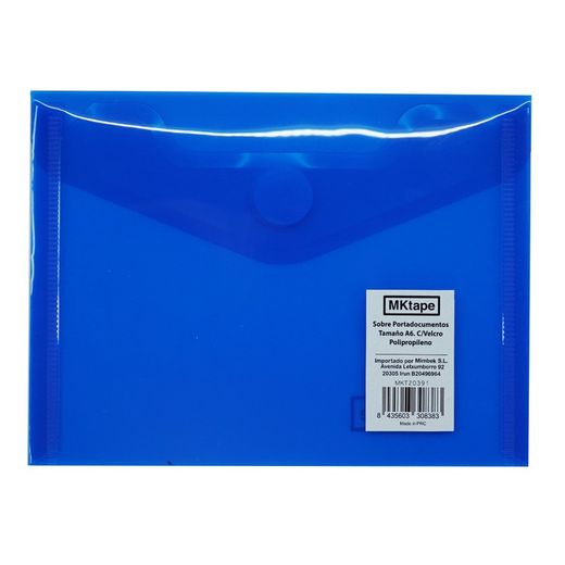 Porta-documentos A6 com fecho de velcro. 7 cores