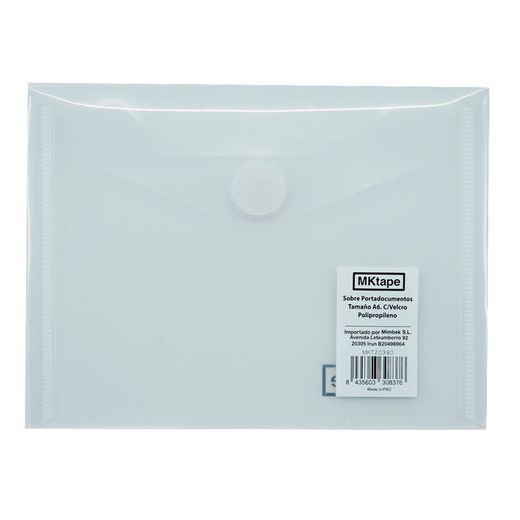 Porta-documentos A6 com fecho de velcro. 7 cores