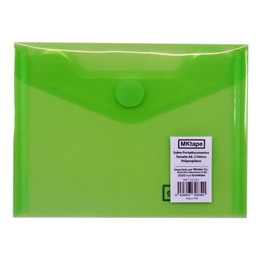 Porta-documentos A6 com fecho de velcro. 7 cores