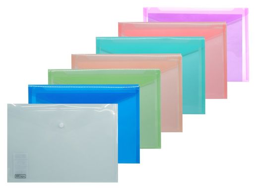 Porta-documentos envelope fólio com fecho de botão. 7 cores