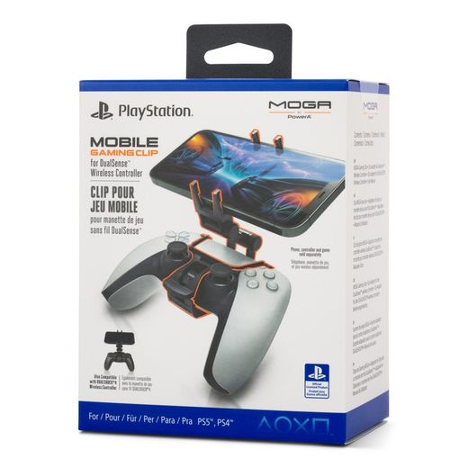 Soporte de juego MOGA para dispositivos móviles de PowerA compatible con mandos inalámbricos DualSense y DualShock 4