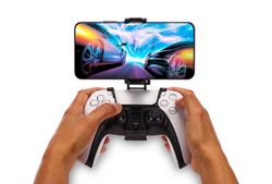 Soporte de juego MOGA para dispositivos móviles de PowerA compatible con mandos inalámbricos DualSense y DualShock 4