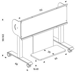 Suporte móvel e dobrável INTERAC-ST6 para monitor interativo