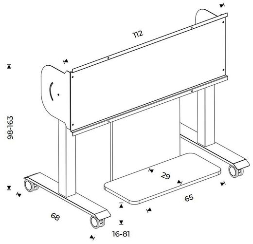 Suporte móvel e dobrável INTERAC-ST6 para monitor interativo