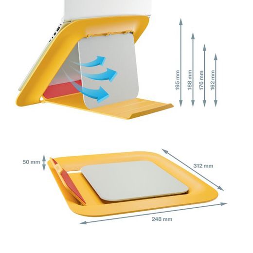 Soporte para ordenador portátil ajustable leitz ergo cosy