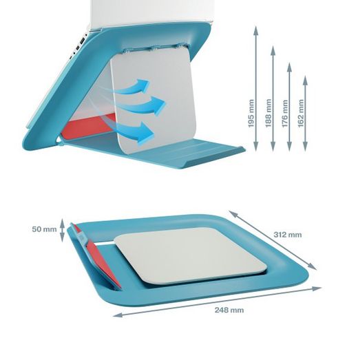 Soporte para ordenador portátil ajustable leitz ergo cosy