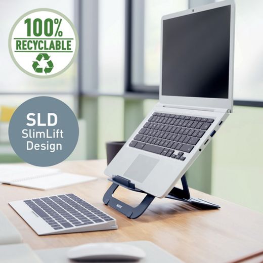 Soporte para Portátil Ajustable Ultraplano de Aluminio Leitz Ergo