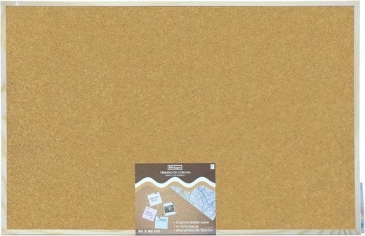Tablero Corcho Doble Cara MKTape con marco de madera
