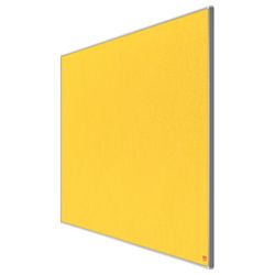Tablero de anuncios panorámico Nobo Impression Pro en fieltro color amarillo. Cinco tamaños