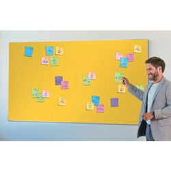 Tableau d'affichage panoramique Nobo Impression Pro en feutre jaune. Cinq tailles
