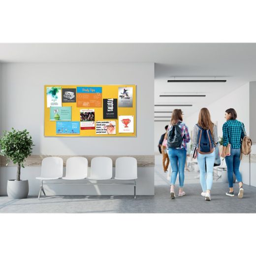 Tableau d'affichage panoramique Nobo Impression Pro en feutre jaune. Cinq tailles