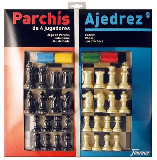 Planches en bois de ludo-échecs Fournier