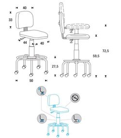 Tamborete com rodas e elevação