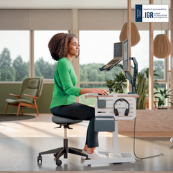 Taburete Leitz Ergo Active con Ruedas y Asiento Wobble Comfort