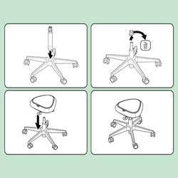Taburete Leitz Ergo Active con Ruedas y Asiento Wobble Comfort