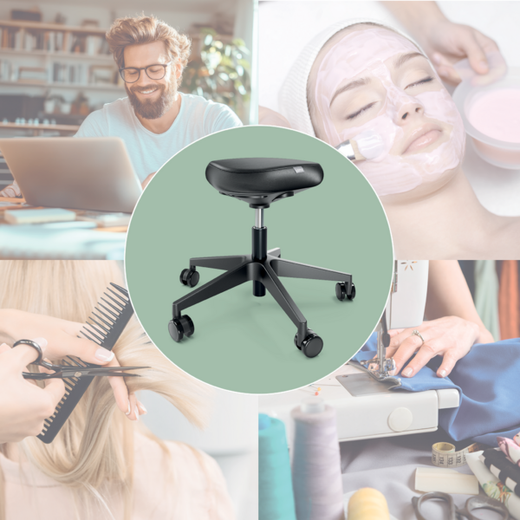 Taburete Leitz Ergo con Ruedas y Asiento Confort