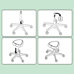 Taburete Leitz Ergo con Ruedas y Asiento Confort