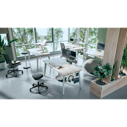 Taburete Leitz Ergo con Ruedas y Asiento Confort