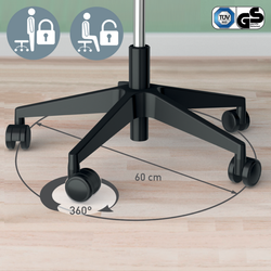 Taburete Leitz Ergo con Ruedas y Asiento Confort