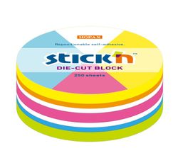 Taco de Notas Adhesivas con Forma Circular Surtido de Colores Neon 250H 67X67mm