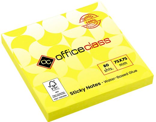 Taco de notas adhesivas FSC de 75 x 75 mm. Varios colores