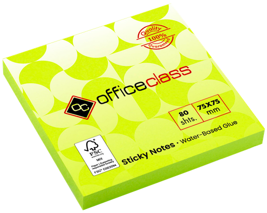 Taco de notas adhesivas FSC de 75 x 75 mm. Varios colores